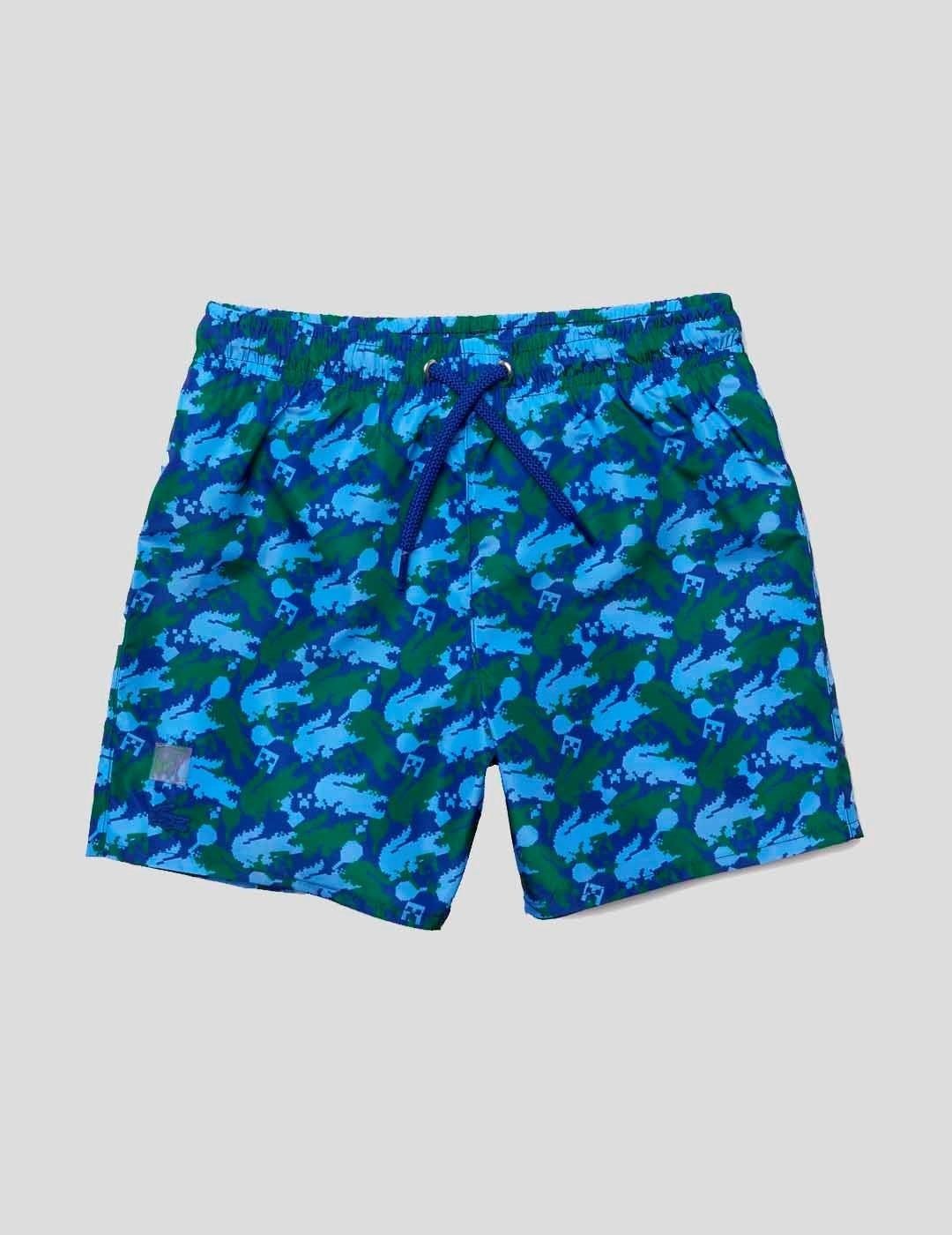 Colaboraciones LACOSTE x minecraft bañador cosmique/foret-aerien