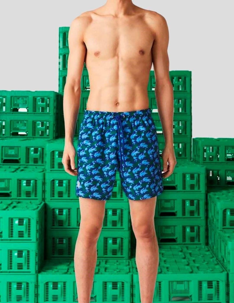 Colaboraciones LACOSTE x minecraft bañador cosmique/foret-aerien