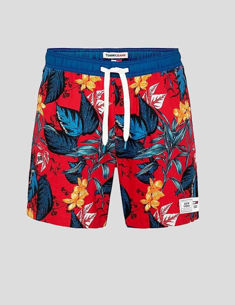 Shorts TOMMY JEANS tropical print beach short tropical leaf print