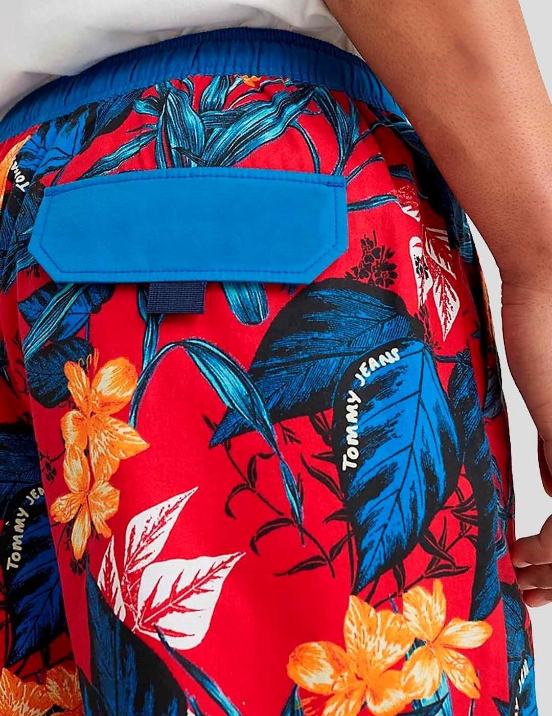 Shorts TOMMY JEANS tropical print beach short tropical leaf print
