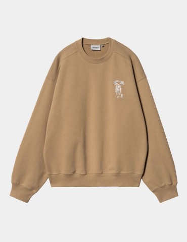 Sudadera CARHARTT WIP  cross screw sweat peanut/white